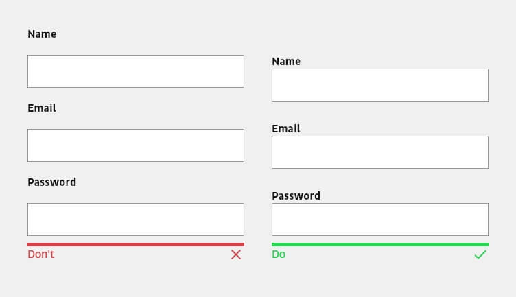 place label close to input field