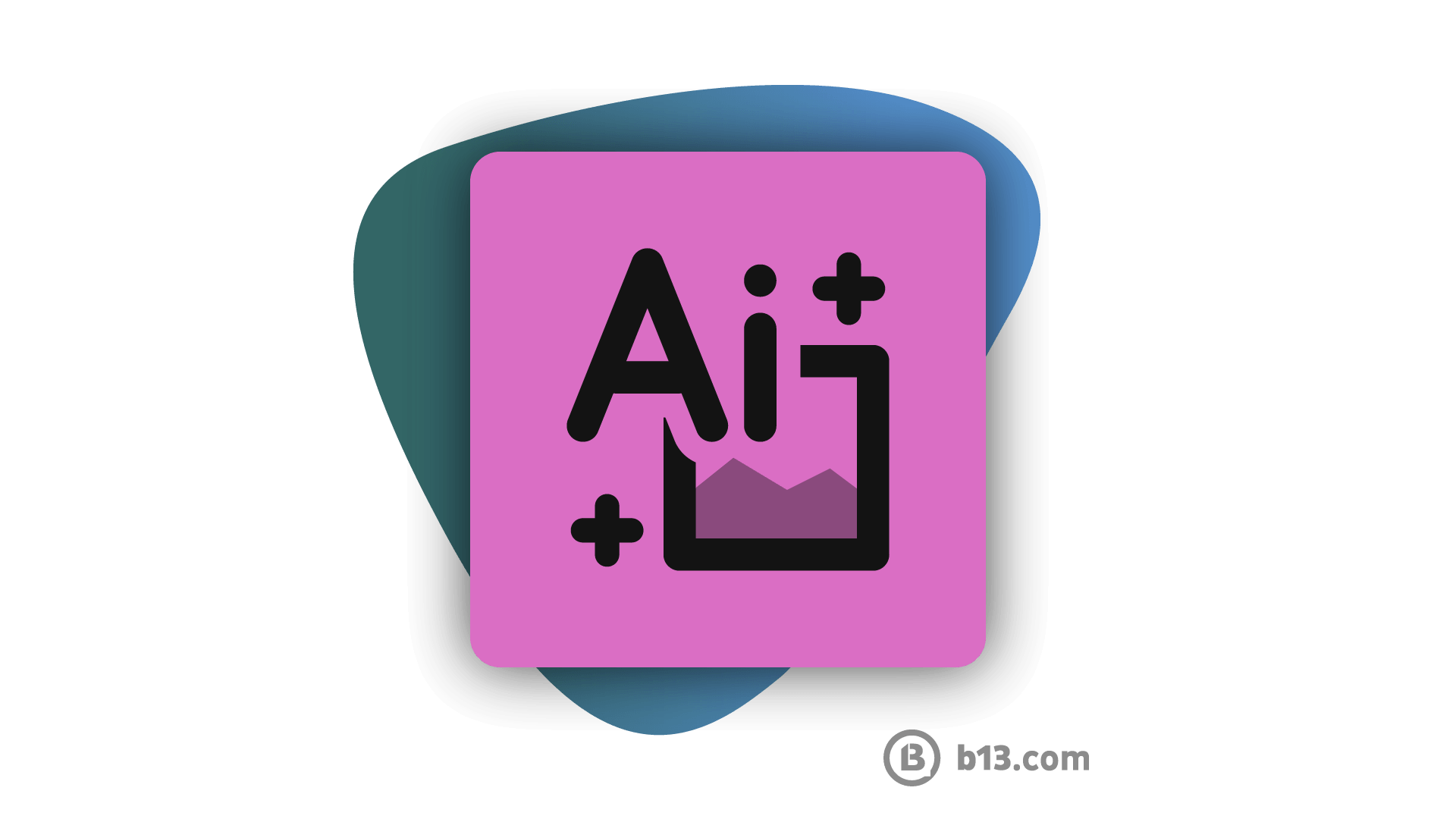 Logo featuring the letters "Ai" with a plus sign and a stylized image frame, set against a colorful background.
