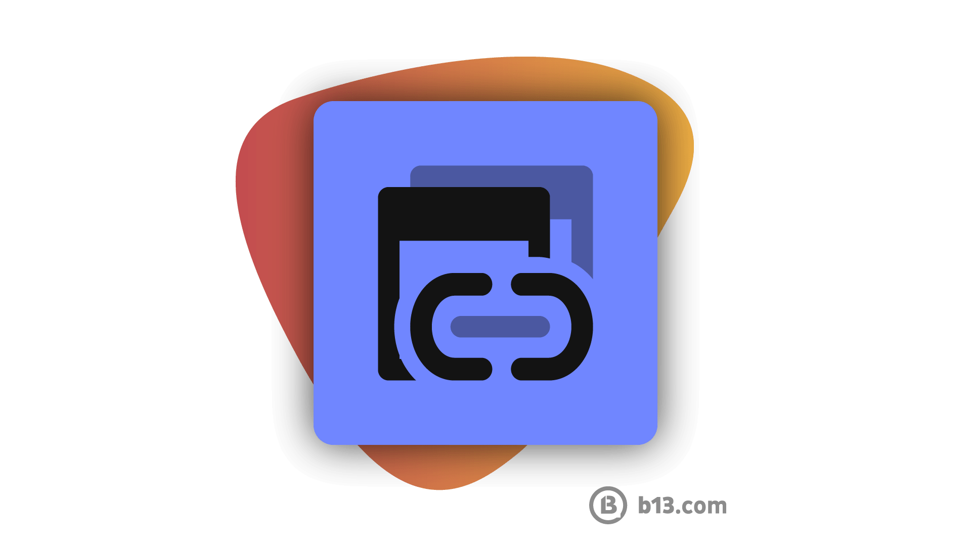 Icon featuring overlapping documents and a link symbol, set against a colorful background.
