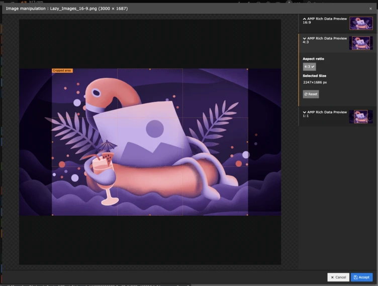 Screenshot of image manipulation UI