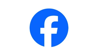 Blue circular logo featuring a white lowercase "f" representing Facebook.