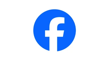 Blue circular logo featuring a white lowercase "f" representing Facebook.
