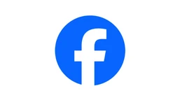 Blue circular logo featuring a white lowercase "f" representing Facebook.