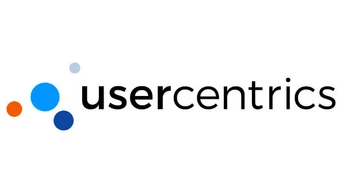 Logo featuring the word "usercentrics" in a modern font, accompanied by three colored circles in orange, light blue, and dark blue, positioned to the left of the text.