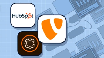 Grafik mit den Logos von Hubspot, TYPO3 und Adobe Experience Manager