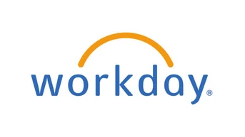 Workday logo featuring the word "workday" in blue with an orange arc above it.