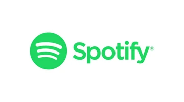Green circular logo featuring three horizontal lines representing sound waves, accompanied by the word "Spotify" in a bold, modern font.