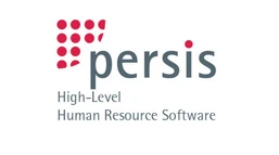Logo for "persis," a high-level human resource software, featuring a stylized design with red dots and gray text.