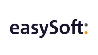 Logo featuring the text "easySoft" in a modern font, with the "S" stylized and a small orange dot at the end. The design is simple and professional.