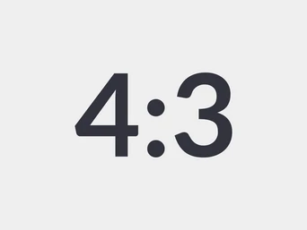 Aspect ratio displayed as 4:3 in bold, dark font on a light background.