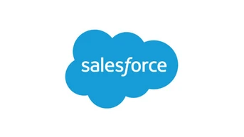 Blue cloud logo with the word "salesforce" in white text.