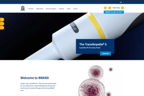 Screenshot of start page for Brand