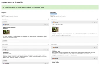Examples of side-by-side multilingual content