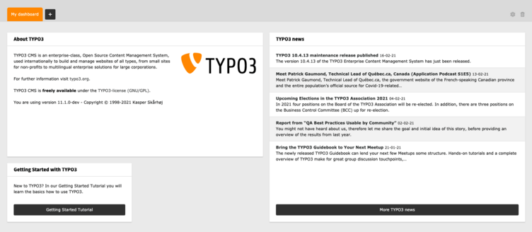 gradually equation Opera The TYPO3 dashboard—how to add your own widgets