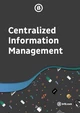 Centralized Information Management is prominently displayed in bold text against a dark background, accompanied by a colorful, abstract pattern featuring various icons and shapes at the bottom. The website b13.com is also included.