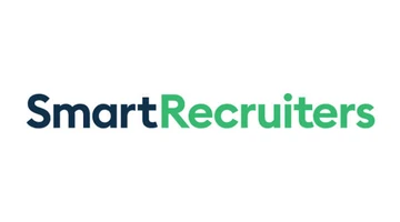Logo mit dem Text "SmartRecruiters", wobei "Smart" in Dunkelblau und "Recruiters" in Grün dargestellt ist, wobei das "Re" in einem besonderen Stil hervorgehoben wird.