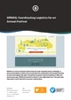 Graphic promoting the SPRING festival, highlighting logistics coordination for the annual event in Willingen, Germany, with illustrations of activities and a registration link.