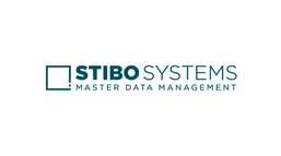 STIBO SYSTEMS logo featuring the company name and the phrase "MASTER DATA MANAGEMENT." The design includes a square icon with an exclamation mark.