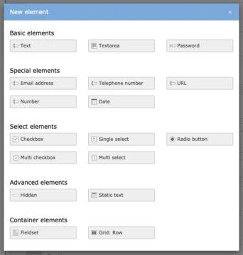 New element options