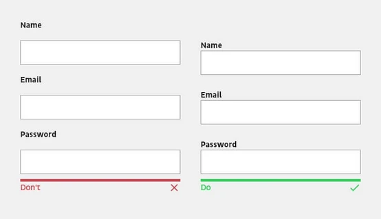 place label close to input field