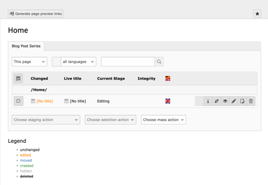 TYPO3 v10 Workspaces Modul