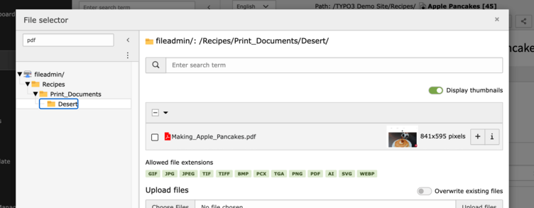 Browse for Elements in the file selector