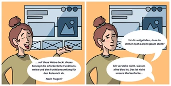 Kunden missverstehen ein Konzept für ein Designentwurf