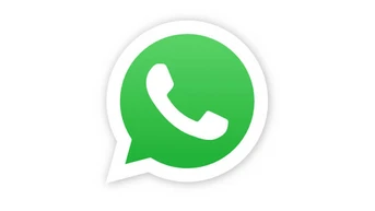 Green speech bubble logo featuring a white telephone icon, representing the WhatsApp messaging application.