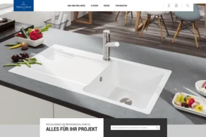 Screenshot of start page Villeroy & Boch Profi Portal