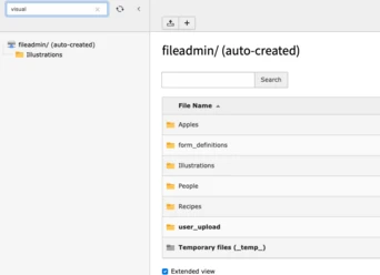 Screenshot of the improved Folder Tree with Filter in TYPO3 v11.1