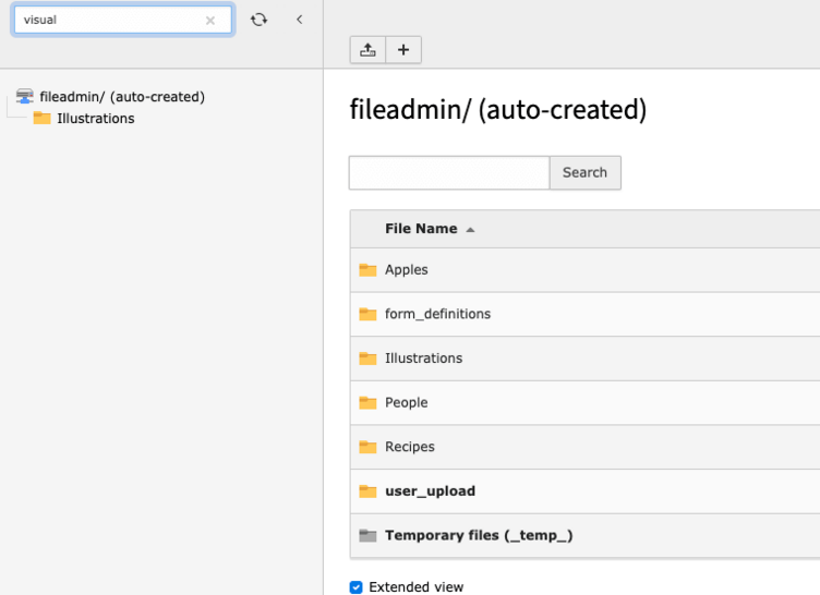 Screenshot of the improved Folder Tree with Filter in TYPO3 v11.1