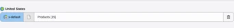 A single market row in the page-set editor with the x-default marker switched on, the setting that names which version search engines should fall back to.
