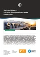 Stuttgart Airport's logo prominently displayed, with the text "FÜHRUNGEN AM STR" beneath it. The image includes a brief description of the airport's services and a mention of b13 GmbH's role in enhancing user experience through TYPO3 solutions.