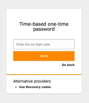 MFA authentication view
