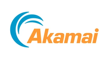 Akamai-Logo mit einer stilisierten Welle in Blau und dem Wort 'Akamai' in Orange.