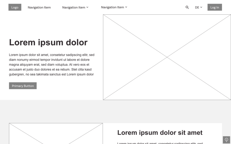 Wireframe for TYPO3 demo project