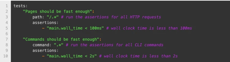 Screenshot einer .blackfire.yaml Datei.