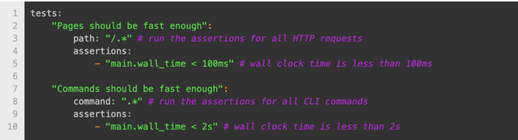 Screenshot of .blackfire.yaml file.