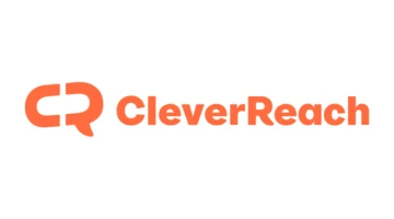 CleverReach logo featuring stylized letters "C" and "R" with a speech bubble design in orange.