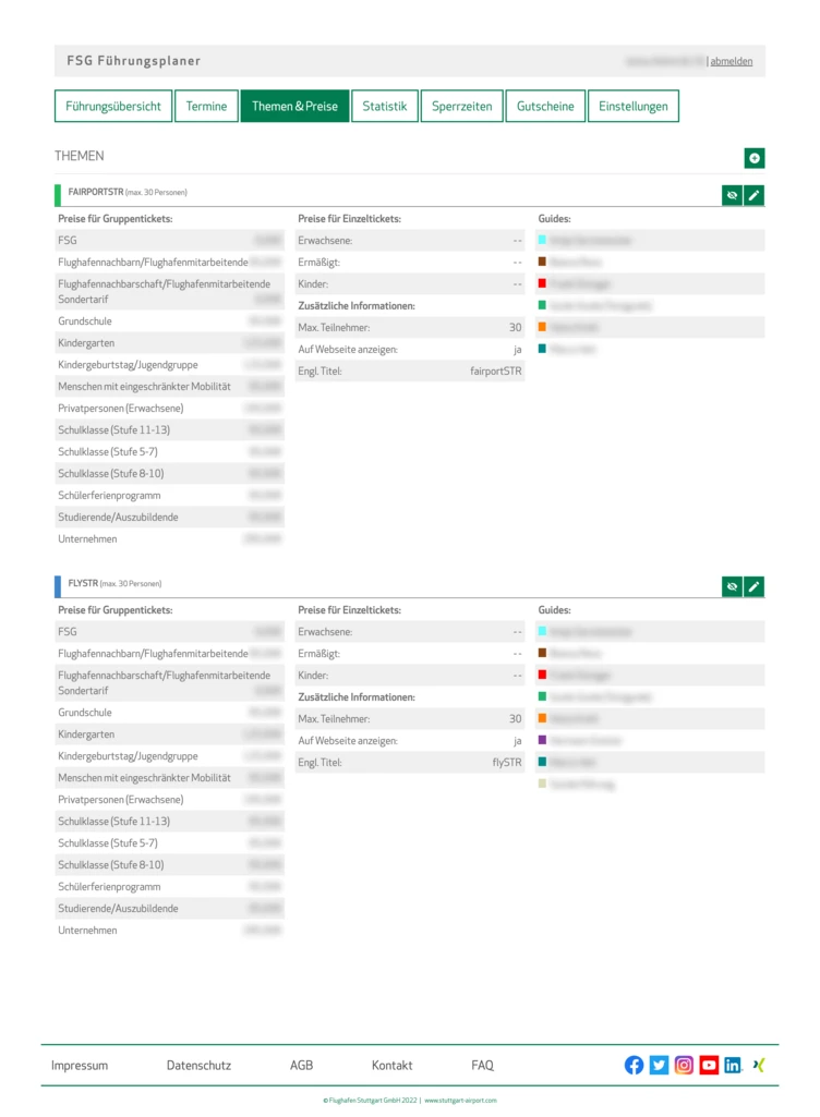 STR Airport: new admin view for topics and prices