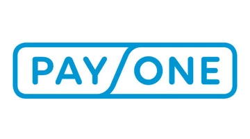 Blue logo featuring the words "PAY" and "ONE" separated by a stylized line, emphasizing a payment service or solution.